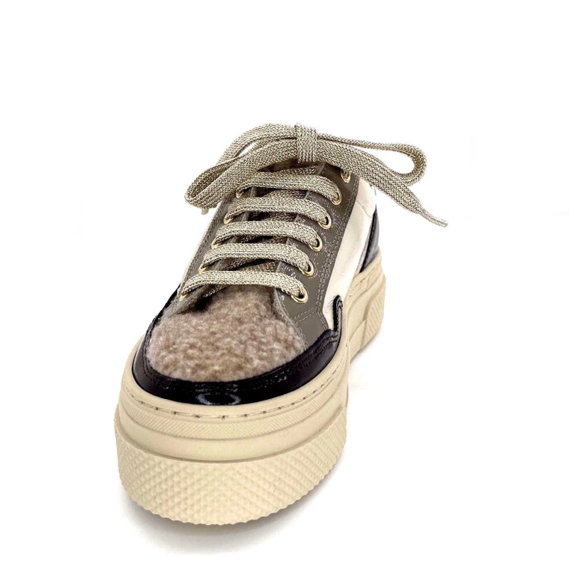 Elena 20124 Gill Cuir Crème Marron Gris 20124 GILL - VERNISION NAPLACK - Automne Hiver 2024-2025