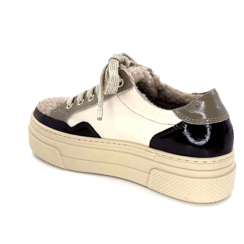 Elena 20124 Gill Cuir Crème Marron Gris 20124 GILL - VERNISION NAPLACK - Automne Hiver 2024-2025