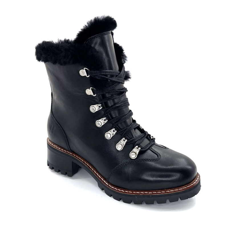 Hooper Shoes Albe Zwart Leer Ivoire Chaussures