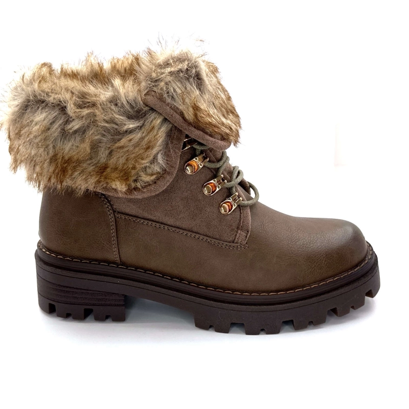 Ivoire Qbm229108-28 Cuir & Daim Taupe QBM - 229108-28 - TAUPE Automne Hiver 2024-2025