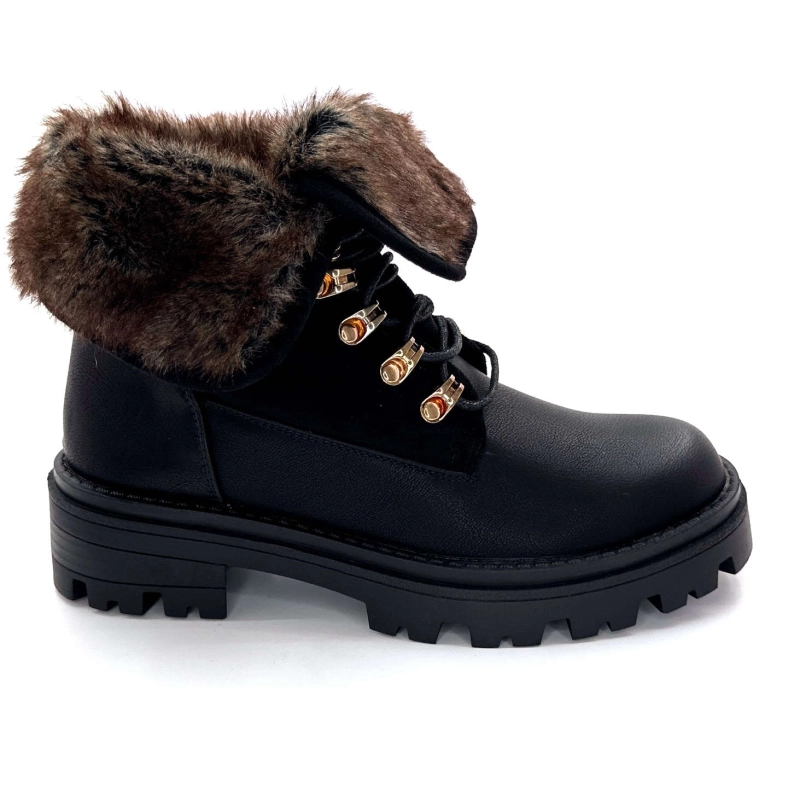 Ivoire Qbm229108-28 Cuir & Daim Noir QBM - 229108-28 - NOIR Automne Hiver 2024-2025