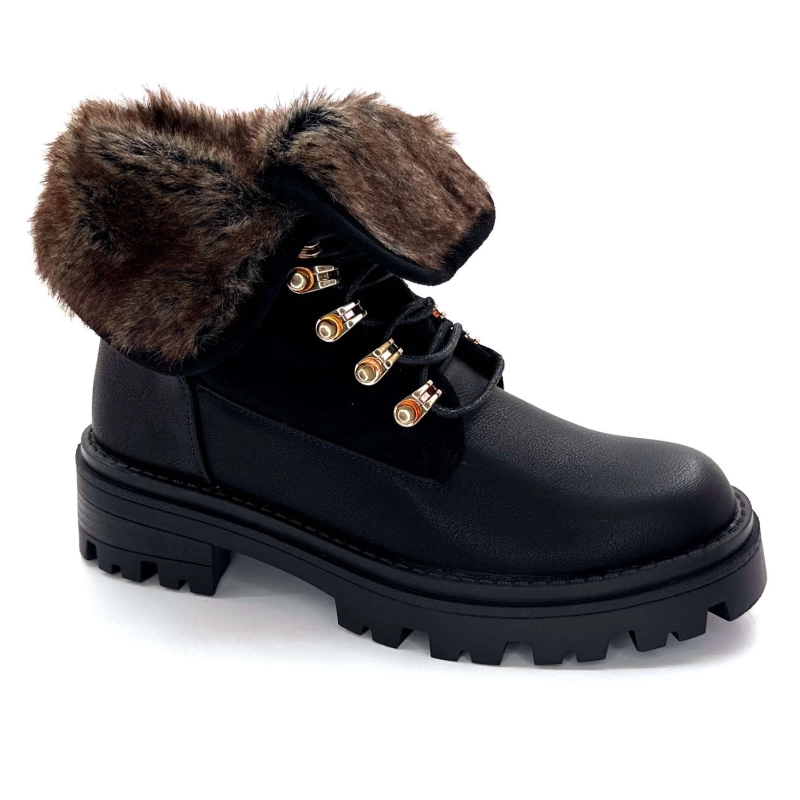 Ivoire Qbm229108-28 Cuir & Daim Noir QBM - 229108-28 - NOIR Automne Hiver 2024-2025