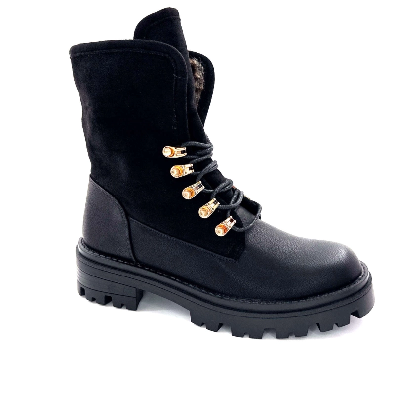 Ivoire Qbm229108-28 Cuir & Daim Noir QBM - 229108-28 - NOIR Automne Hiver 2024-2025