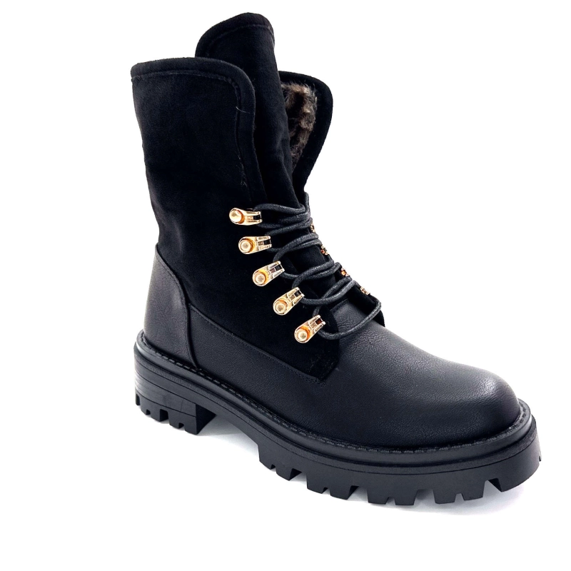 Ivoire Qbm229108-28 Cuir & Daim Noir QBM - 229108-28 - NOIR Automne Hiver 2024-2025