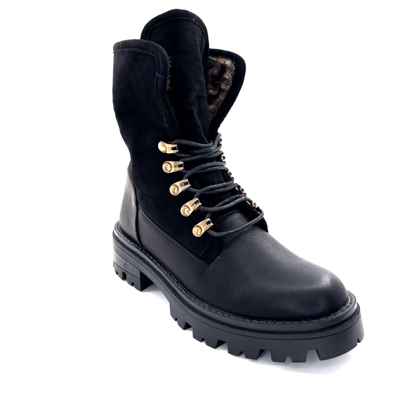 Ivoire Qbm229108-28 Cuir & Daim Noir QBM - 229108-28 - NOIR Automne Hiver 2024-2025