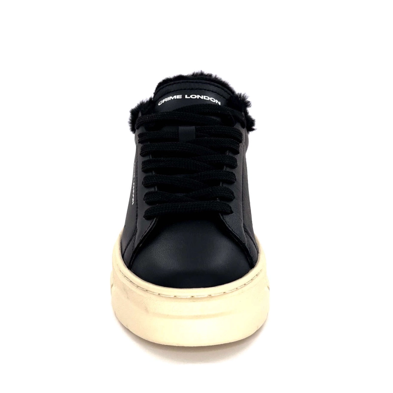 Crime London 21952 Cuir Noir Fourrure 21952 - COL 20 Automne Hiver 2024-2025