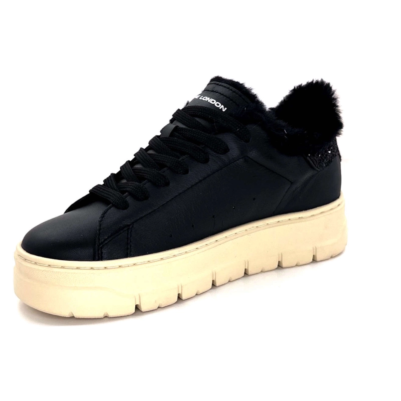 Crime London 21952 Cuir Noir Fourrure 21952 - COL 20 Automne Hiver 2024-2025