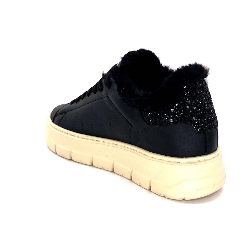 Crime London 21952 Cuir Noir Fourrure 21952 - COL 20 Automne Hiver 2024-2025