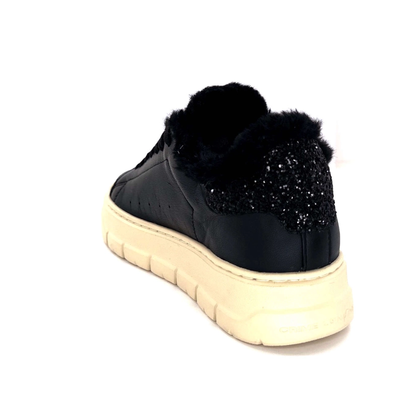 Crime London 21952 Cuir Noir Fourrure 21952 - COL 20 Automne Hiver 2024-2025