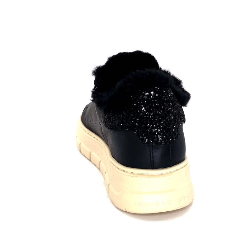 Crime London 21952 Cuir Noir Fourrure 21952 - COL 20 Automne Hiver 2024-2025