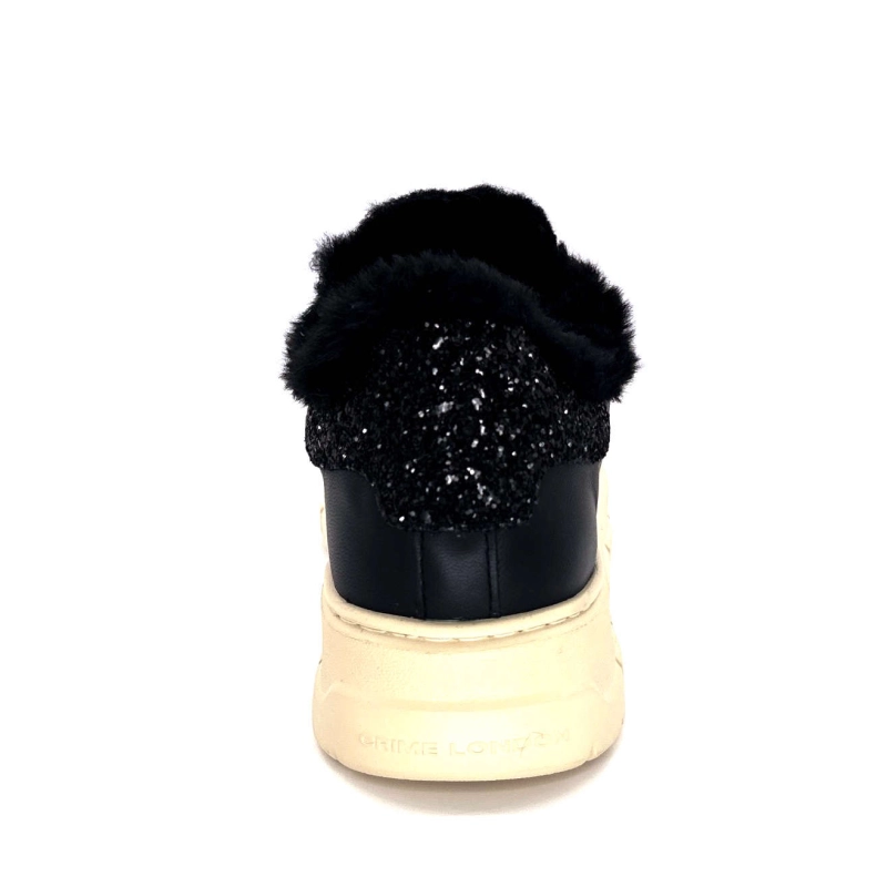 Crime London 21952 Cuir Noir Fourrure 21952 - COL 20 Automne Hiver 2024-2025