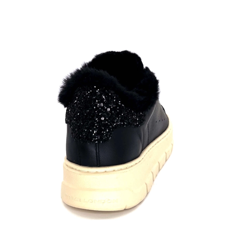 Crime London 21952 Cuir Noir Fourrure 21952 - COL 20 Automne Hiver 2024-2025