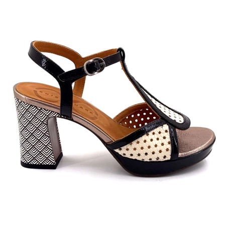 Chie Mihara Kesira Cuir Noir Crème KESIRA - LINDA LECHE - SUCRE NEG Printemps Eté 2025