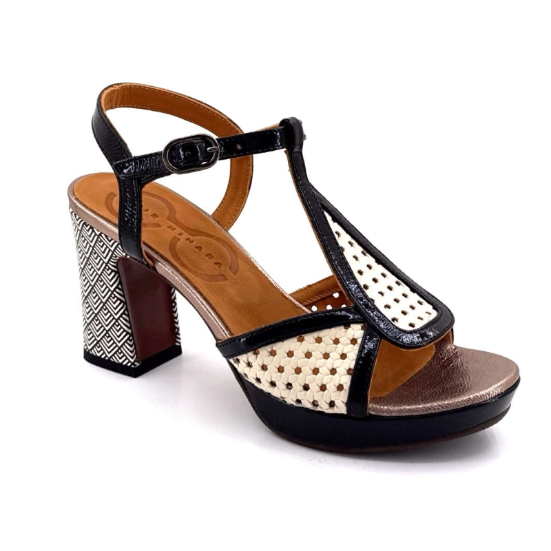 Chie Mihara Kesira Cuir Noir Crème KESIRA - LINDA LECHE - SUCRE NEG Printemps Eté 2025