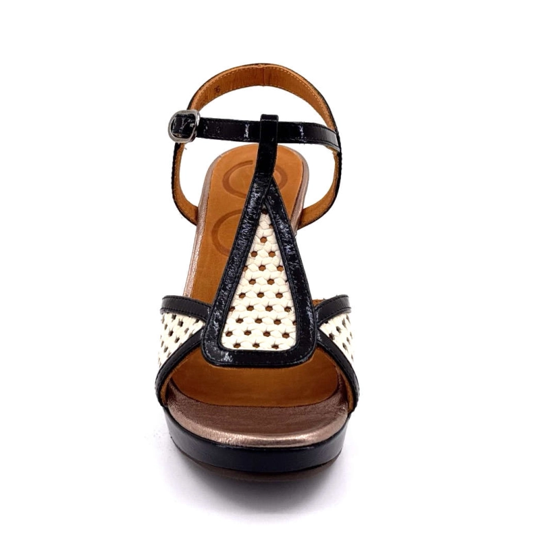 Chie Mihara Kesira Cuir Noir Crème KESIRA - LINDA LECHE - SUCRE NEG Printemps Eté 2025