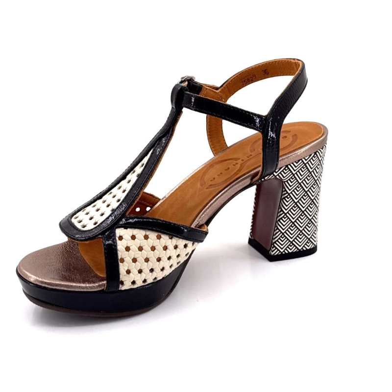 Chie Mihara Kesira Cuir Noir Crème KESIRA - LINDA LECHE - SUCRE NEG Printemps Eté 2025