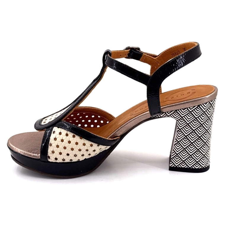 Chie Mihara Kesira Cuir Noir Crème KESIRA - LINDA LECHE - SUCRE NEG Printemps Eté 2025