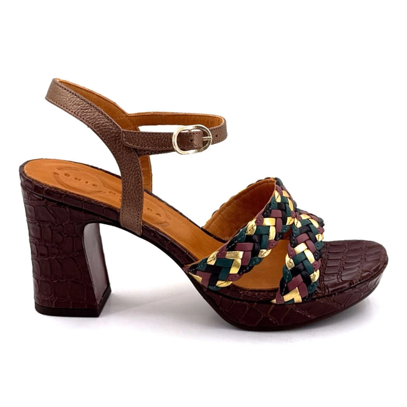 Chie Mihara Kecife Cuir Croco Marron KECIFE - TRENZA - KASHU MOKA- - Printemps Eté 2025
