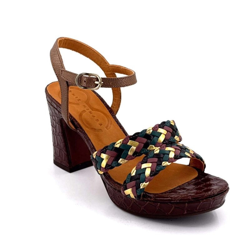 Chie Mihara Kecife Cuir Croco Marron KECIFE - TRENZA - KASHU MOKA- - Printemps Eté 2025