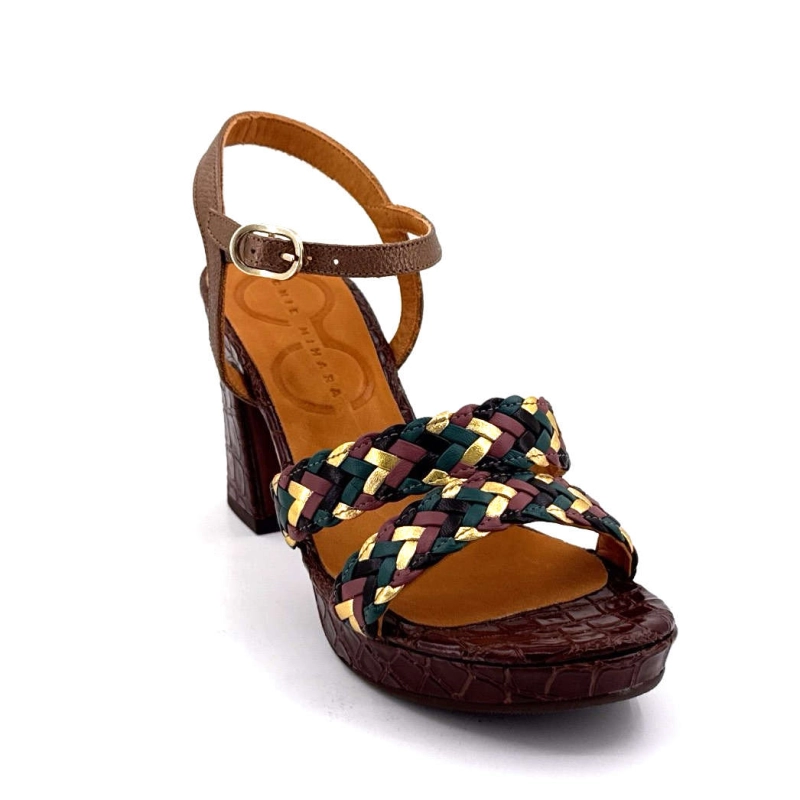 Chie Mihara Kecife Cuir Croco Marron KECIFE - TRENZA - KASHU MOKA- - Printemps Eté 2025
