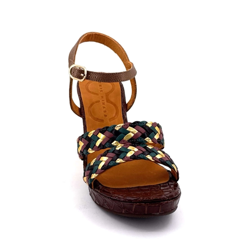 Chie Mihara Kecife Cuir Croco Marron KECIFE - TRENZA - KASHU MOKA- - Printemps Eté 2025