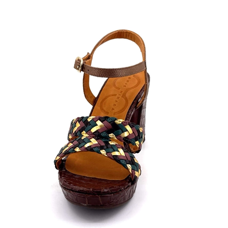 Chie Mihara Kecife Cuir Croco Marron KECIFE - TRENZA - KASHU MOKA- - Printemps Eté 2025
