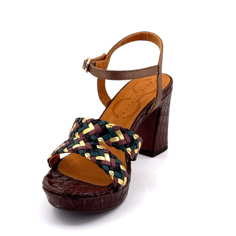 Chie Mihara Kecife Cuir Croco Marron KECIFE - TRENZA - KASHU MOKA- - Printemps Eté 2025
