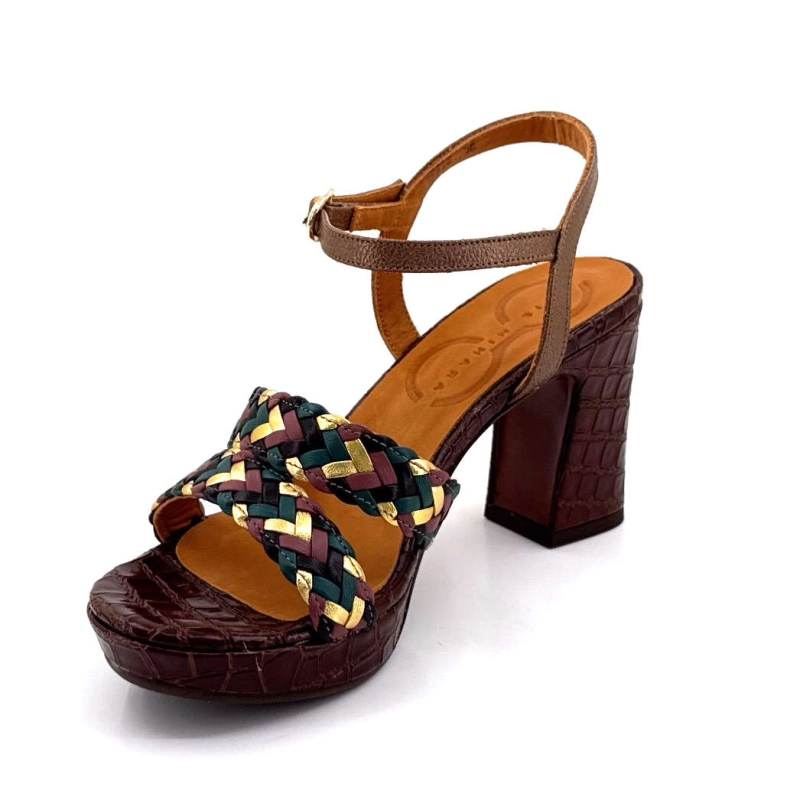 Chie Mihara Kecife Cuir Croco Marron KECIFE - TRENZA - KASHU MOKA- - Printemps Eté 2025