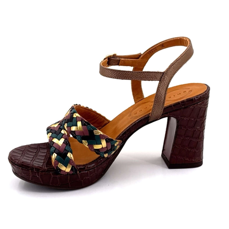 Chie Mihara Kecife Cuir Croco Marron KECIFE - TRENZA - KASHU MOKA- - Printemps Eté 2025