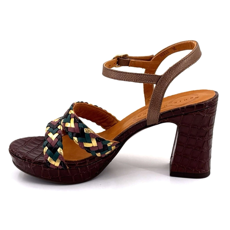Chie Mihara Kecife Cuir Croco Marron KECIFE - TRENZA - KASHU MOKA- - Printemps Eté 2025