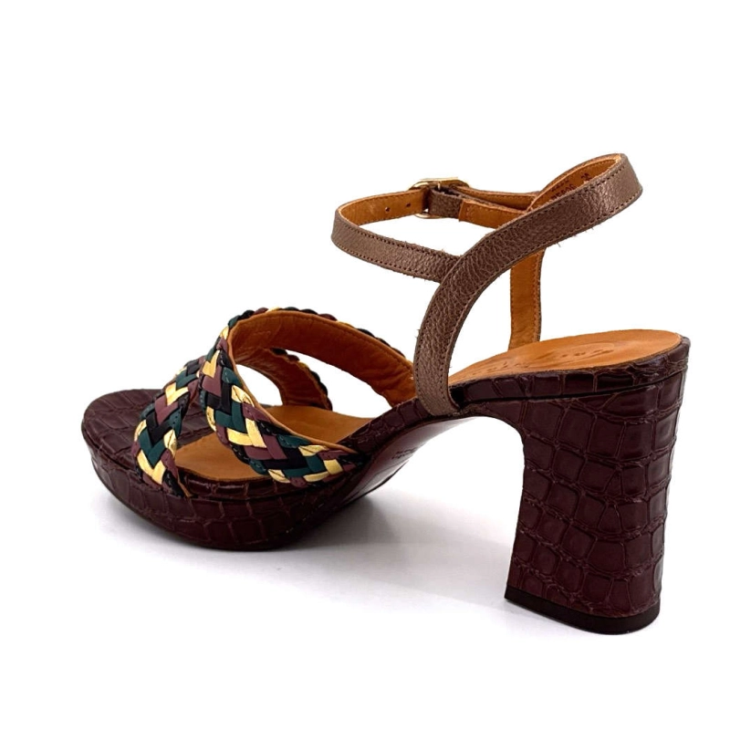 Chie Mihara Kecife Cuir Croco Marron KECIFE - TRENZA - KASHU MOKA- - Printemps Eté 2025