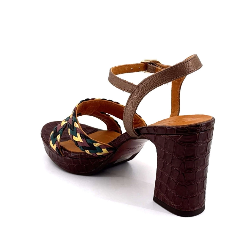 Chie Mihara Kecife Cuir Croco Marron KECIFE - TRENZA - KASHU MOKA- - Printemps Eté 2025