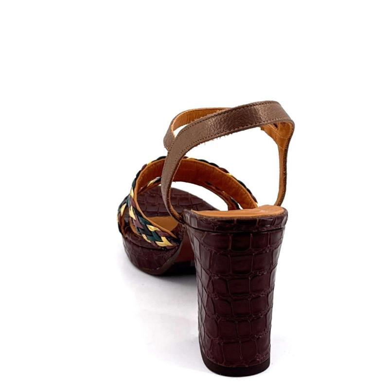 Chie Mihara Kecife Cuir Croco Marron KECIFE - TRENZA - KASHU MOKA- - Printemps Eté 2025