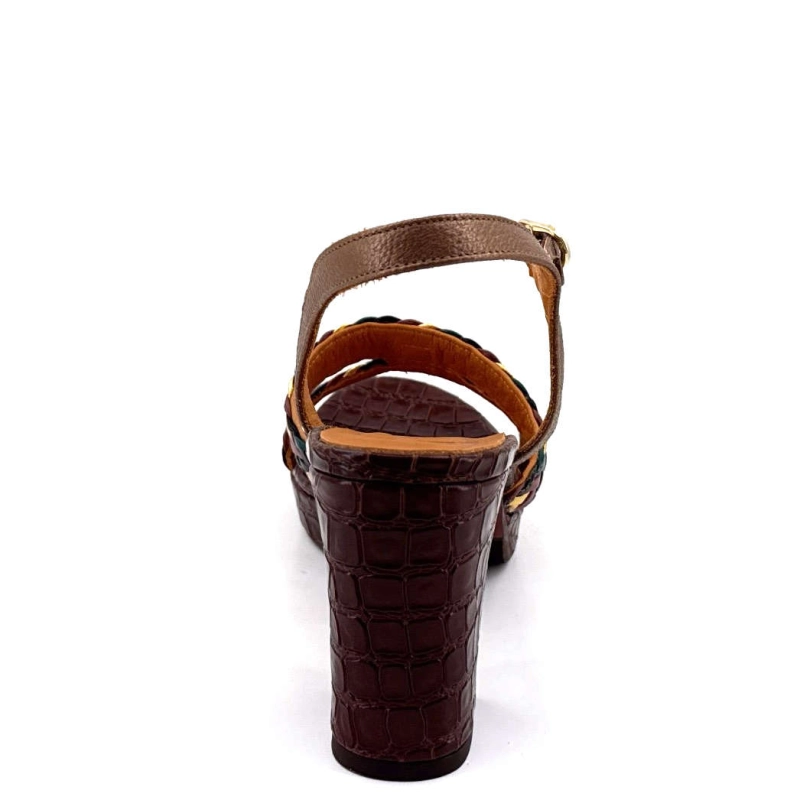 Chie Mihara Kecife Cuir Croco Marron KECIFE - TRENZA - KASHU MOKA- - Printemps Eté 2025