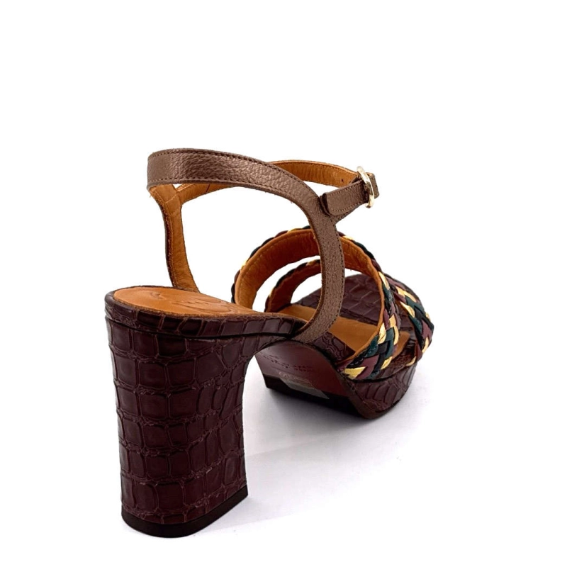 Chie Mihara Kecife Cuir Croco Marron KECIFE - TRENZA - KASHU MOKA- - Printemps Eté 2025