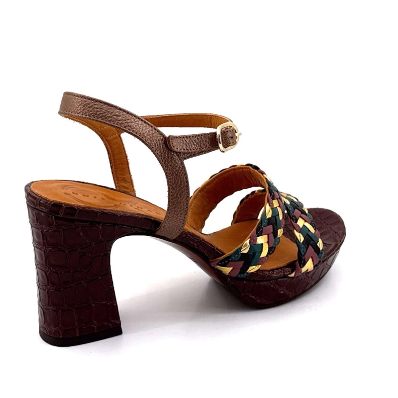 Chie Mihara Kecife Cuir Croco Marron KECIFE - TRENZA - KASHU MOKA- - Printemps Eté 2025