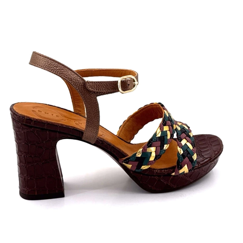 Chie Mihara Kecife Cuir Croco Marron KECIFE - TRENZA - KASHU MOKA- - Printemps Eté 2025