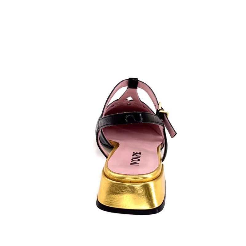 Ivoire S108 Cuir Noir et Doré S108 - TOMAIA ROMBO FINISH NERO Printemps Eté 2025