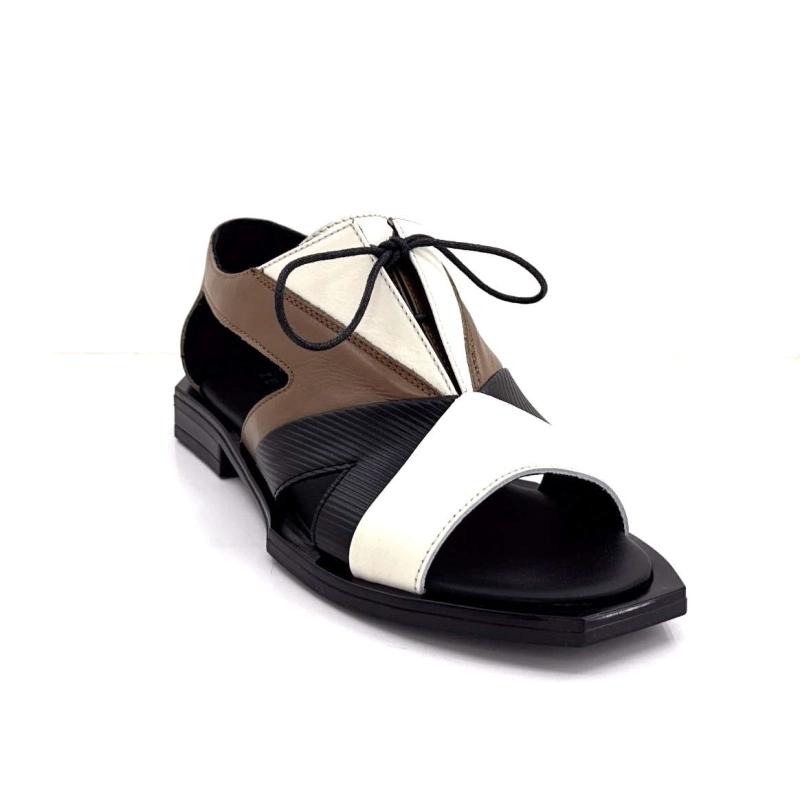 Le Bohémien Sc183 Cuir Marron Crème Noir SC183 - BEIGE NOIR CAMEL Printemps Eté 2025