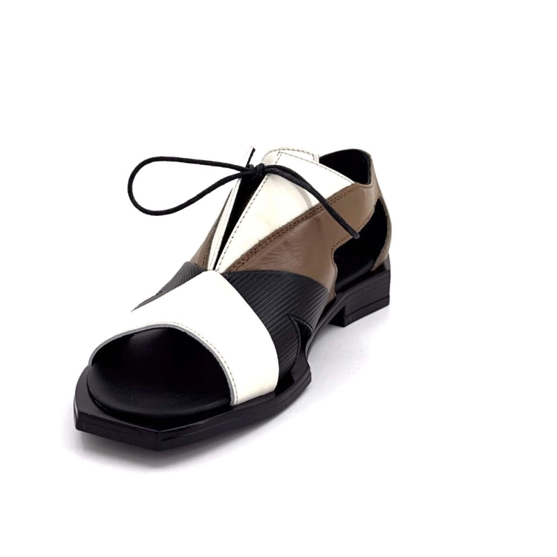 Le Bohémien Sc183 Cuir Marron Crème Noir SC183 - BEIGE NOIR CAMEL Printemps Eté 2025