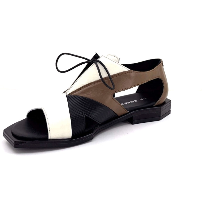 Le Bohémien Sc183 Cuir Marron Crème Noir SC183 - BEIGE NOIR CAMEL Printemps Eté 2025