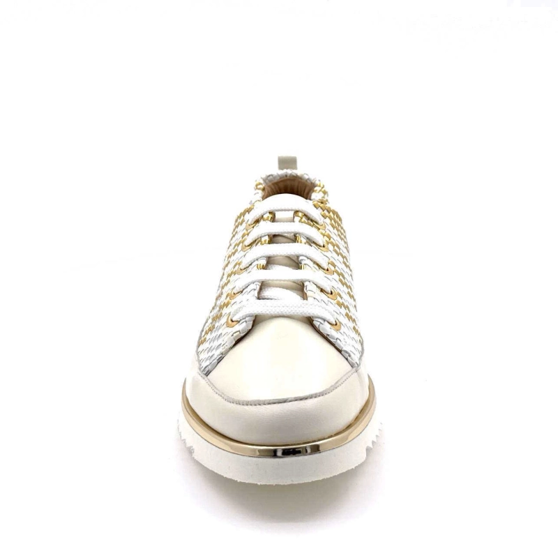 XSA 8010 Cuir Tréssé Blanc Doré 8010 INT - R40 LAMINAT - NAPPA 3 Printemps Eté 2025