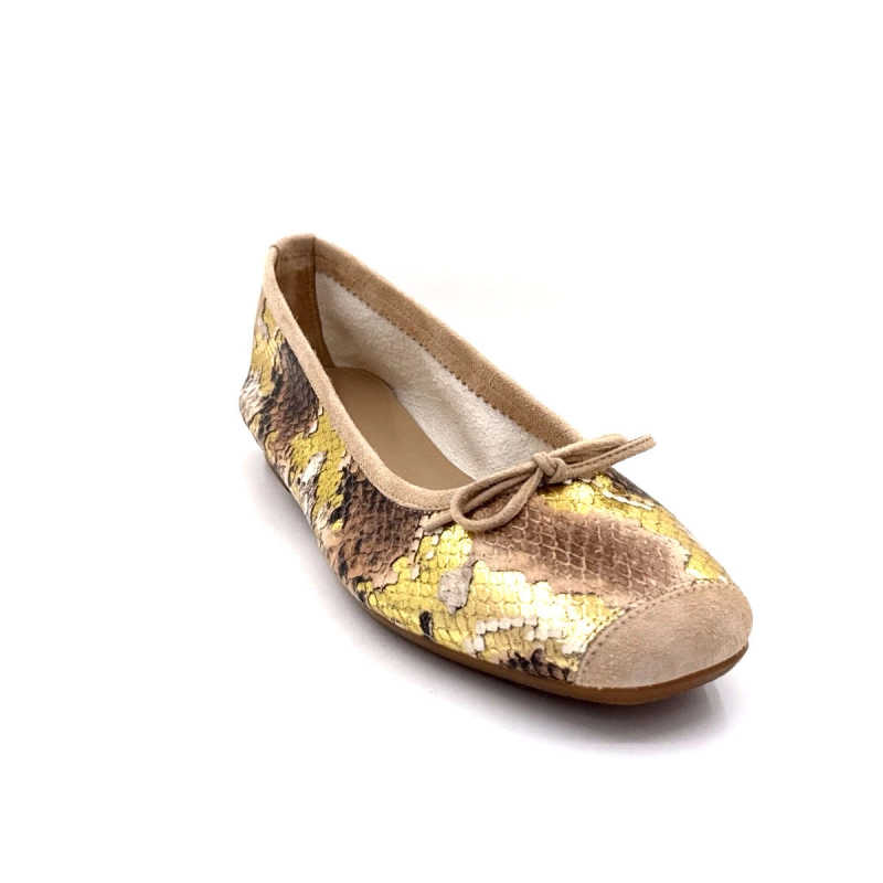 Reqins Harmony Python Metal Cuir Gold Daim Beige HARMONY PYTHON METAL - GOLD Printemps Eté 2025