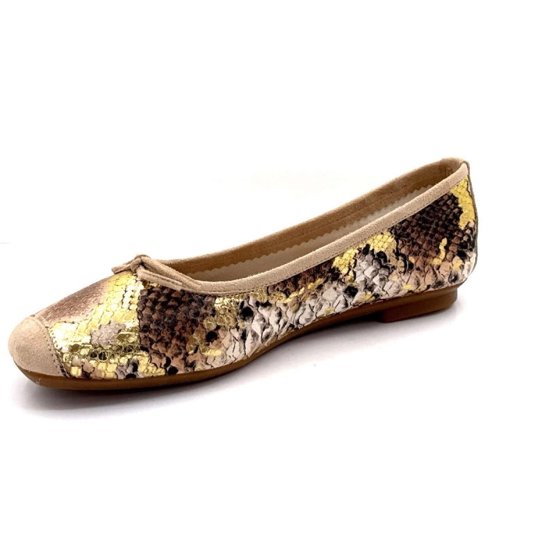 Reqins Harmony Python Metal Cuir Gold Daim Beige HARMONY PYTHON METAL - GOLD Printemps Eté 2025