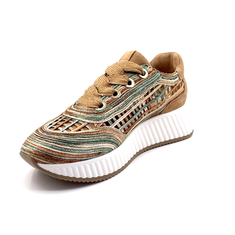 Softwaves 8.95.01/016 Raffia Marron Beige Vert 8.95.01 / 016 - RAFFIA MULTI NOI Printemps Eté 2025