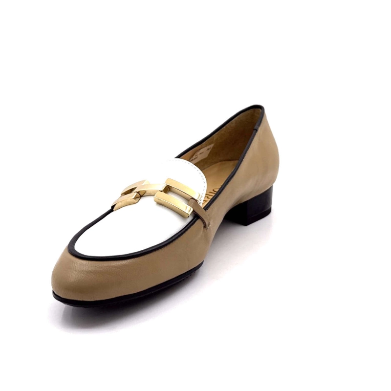 Brunate 20609 Cuir Noisette & Blanc 20609 - NAPPA - NUT - NERO - BIA Printemps Eté 2025