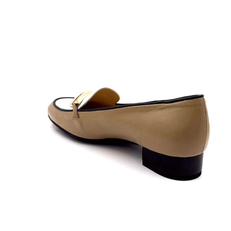 Brunate 20609 Cuir Noisette & Blanc 20609 - NAPPA - NUT - NERO - BIA Printemps Eté 2025