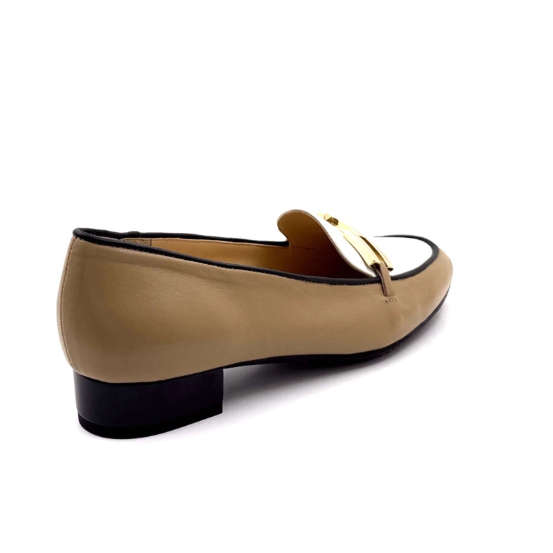 Brunate 20609 Cuir Noisette & Blanc 20609 - NAPPA - NUT - NERO - BIA Printemps Eté 2025