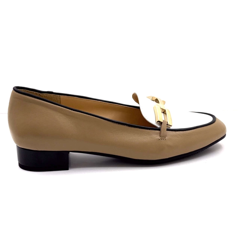 Brunate 20609 Cuir Noisette & Blanc 20609 - NAPPA - NUT - NERO - BIA Printemps Eté 2025