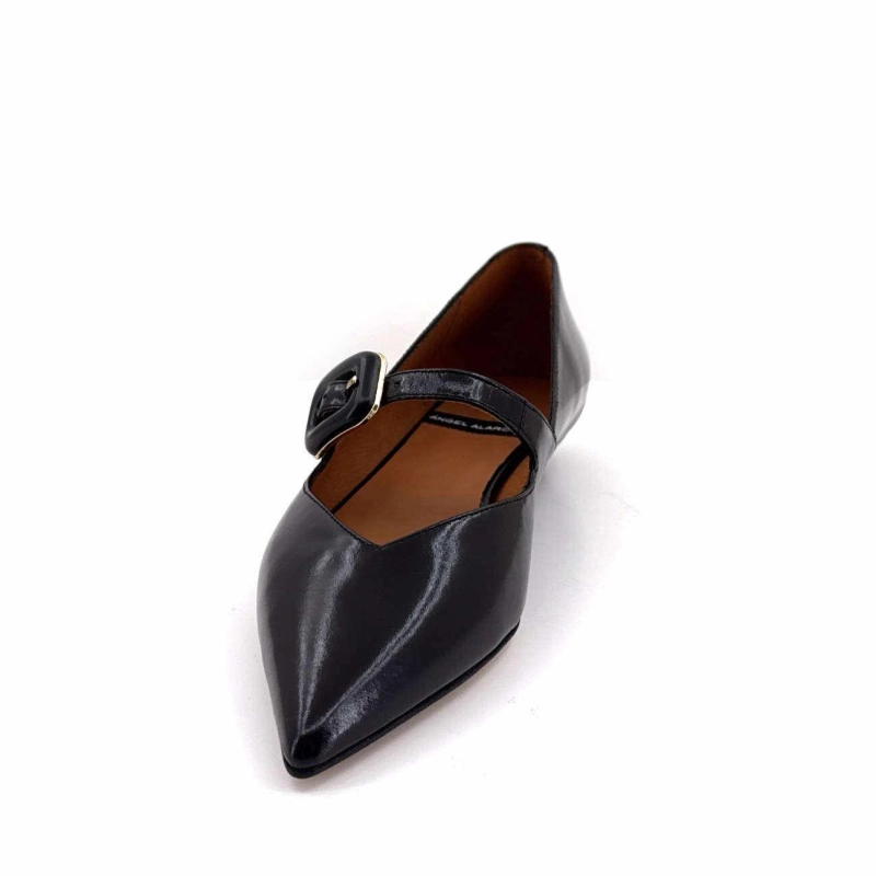 Angel Alarcon 25045 Cuir Glacé Noir 25045-620A - EGIDIO - NERO Printemps Eté 2025